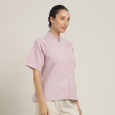 Klara Shawl Collar Top - Pastel Pink